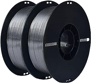 3D Printer Filament,3D Printing PLA Filament 1.75mm Dimensional Accuracy +/- 0.02mm, 1KG Spool (2.2lbs) Fit Most FDM Printer (Silk Grey*2 PLA)