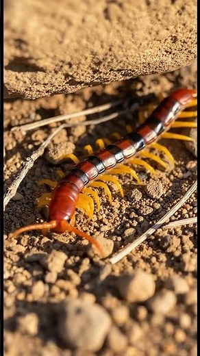 A Scolopendra polymorpha (Common Desert Centipede, Tiger Centipede).