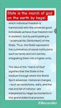 state is the march on the earth by hegel
