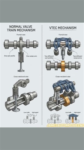 How VTEC Works: Low RPM vs High RPM Cam Switch Explained #VTEC #EngineTech #Camshaft #ValveTiming