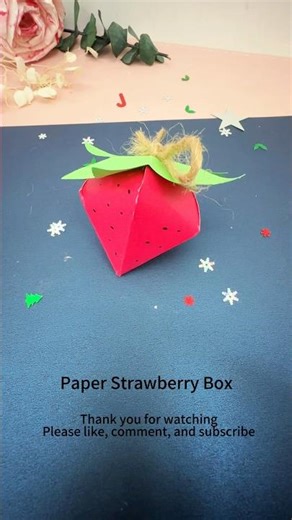 DIY Paper Strawberry Box #diy #handmade #shorts #christmascrafts