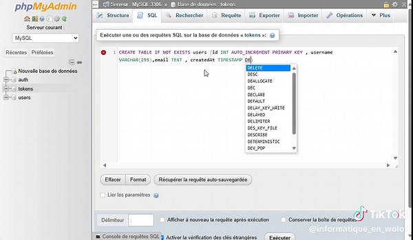 Cours mysql , plus de vidéo sur informatiquesenwolof.com #pythonprogramming #website #developpementweb