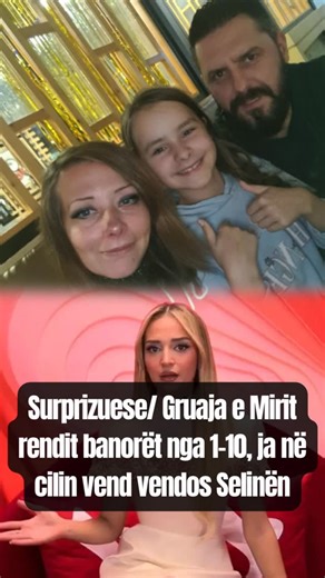 News/Informacione on Instagram: "Gruaja e Mirit, banorit të Big Brother VIP Albania 5, ka reaguar sërish në rrjetet sociale. Këtë herë përmes një videoje të publikuar në TikTok, ajo ka bërë një ‘lojë’, duke renditur nga njëshi te dhjeta, banorët e shtëpisë, nga ai që preferon më shumë te ai që më pak i pëlqen. Ajo e rendit Mirin të parin, duke thënë: Miri normalisht sepse është burri im, është njishi. Të dytën ajo ka renditur Stelinën, ndërsa të tretën Selin. “Miri është 1-shi patjetër. Te duam 