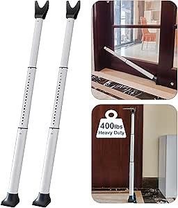 Rerishom Door Security Bar, Door Stoppers Security bar,Heavy Duty Door Lock Security Door Jammer Door Stopper for Apartment, Hotel Room,Screen Door Hardware, Gate Lock Bar, 2 Pack