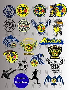 Club America Aguilas Soccer Logo Bundle PNG JPG PDF - Etsy