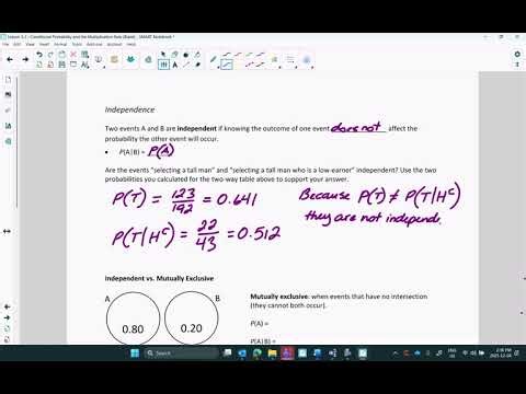 Lesson 5.3: Conditional Probability and the Multiplication Rule (Video Lesson)