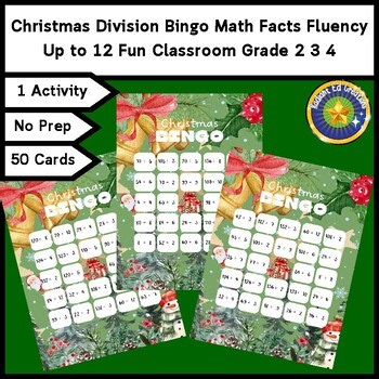 Christmas Division Bingo Math Fact Game Logic Puzzles Mental Review Number Sense