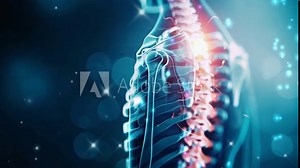 3D X-Ray of Back Bone in Medical Concept