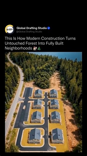 What looks like untouched wilderness can become a fully livable neighborhood in just a few months—and this timelapse proves it. Modern residential construction begins long before walls and roofs appear. Civil engineers first handle land clearing, grading, drainage planning, and foundation alignment. Utilities like water, electricity, sewage, and road networks are engineered and locked into place before any structure rises. Every home is positioned for efficiency, safety, and long-term durability