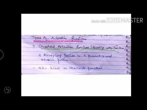 Binary step / Threshold activation function - lecture 19/ machine learning