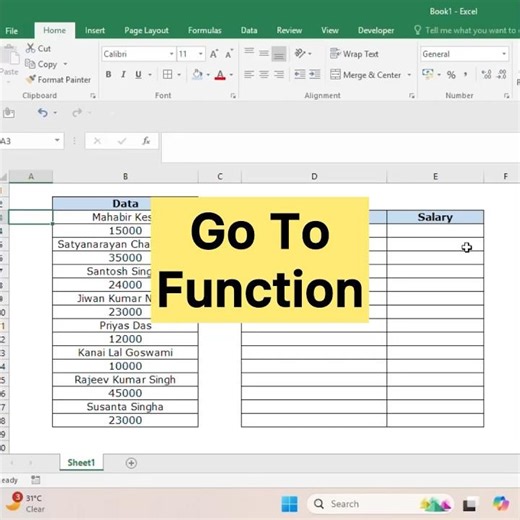 || How to use Go To function in excel | Copy Paste Data | CTRL + G ||