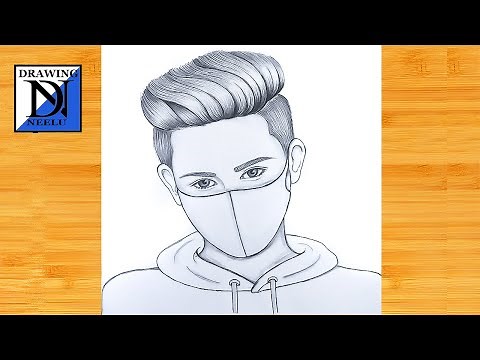 How to draw a Boy wearing Mask -Drawing easy || Pencil sketch for beginner || boy drawing || drawing