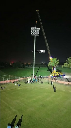How Stadium Lights & Poles Are Installed | Some View Of Stadium Lighting Project