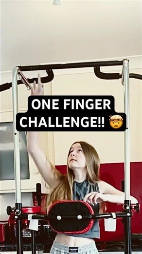 🤯 One finger pull up hold challenge! | Calisthenics girl 🔥