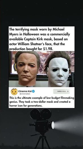 The terrifying mask worn by Michael Myers in Halloween was a commercially available Captain Kirk mas