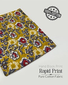 Sanganeri Floral Print Cotton Fabric: Hand Block Printed Beige Material - Etsy