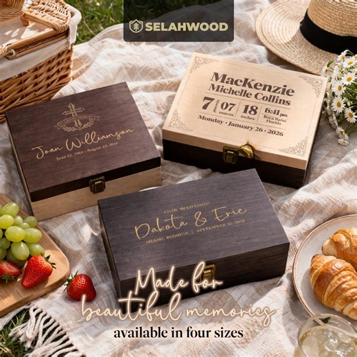 Custom Engraved Keepsake Box – Personalized Memory Keeper, Any Design or Message - Etsy