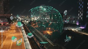 Isometric Bot and cybersecurity, artificial intelligence concept. AI and business IOT concept. Dialog help service. ChatBot free robot virtual assistance. . High quality 4k footage