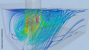 Duct branch airflow simulation - CFD simulation Computational fluid dynamics