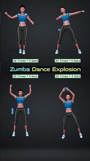 🔥 Zumba Dance Explosion – Full Body Fat Burning Fun GRID 1 X 4