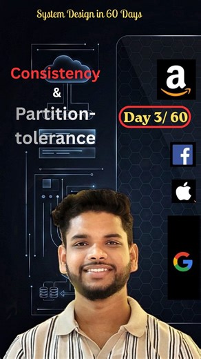 Koushal Jha on Instagram: "Day 3/60 – System Design Challenge 🚀 Ever wondered why distributed systems can’t guarantee everything at once? 🤯 Today I explained Consistency & Partition Tolerance — two pillars of the CAP Theorem — in the most beginner-friendly way 🔍 💡 You’ll learn: • What Consistency really means in real systems • Why Partition Tolerance is non-negotiable at scale • How real-world systems make trade-offs If you’re preparing for backend interviews, HLD rounds, or just want to act