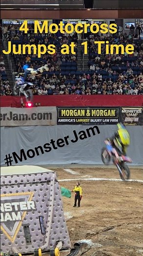 4 Riders, 4 Jumps in a Row! Monster Jam Motocross Madness in Orlando! #motocross #monsterjam