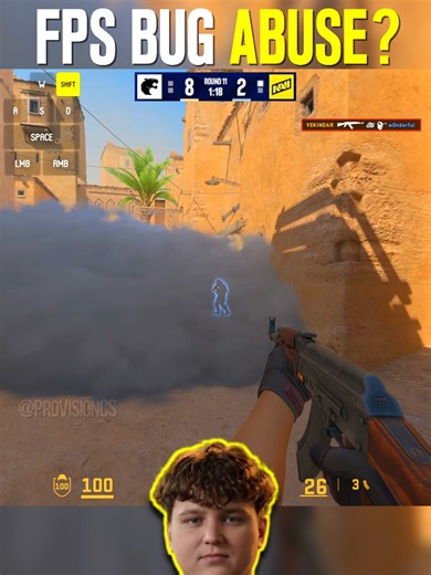 FPS BUG abuse at a PRO match or just LUCK?? 🤔 #cs2 #iemrio2026 #yekindar #teamfuria #teamnavi