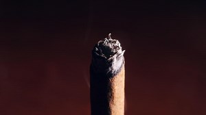 cigarette smokes in macro slow motion