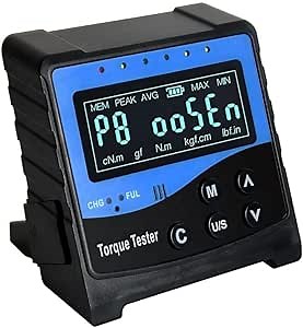 Torque Tester Portable Torque Adaptor Torque Wrench Calibrator with Range 55.0~550.0N.m 2000 Sets of Data Storage Peak Hold Real Time Mode Maximum Peak