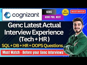🔥Cognizant GenC, Next & Pro Interview Experience | Cognizant GenC Technical + HR Interview Questions