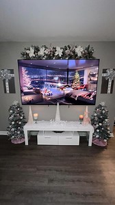 QUICK and EASY DIY 🤍 I wanted some sort of Christmas themed wall art without having to pay the price so I created them instead 🥰 Canvas from @michaelsstores Spray paint from @loweshomeimprovement aka THE MVP Ribbon I don’t remember lol #fyp #diy #christmas #christmasdecor | Nicole Jay