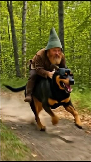 dwarf rides my dog #shorts #ai #aigenerated #funny