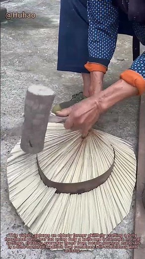 Traditional Craft: Making a Natural Palm Fan from Scratch with Simple Tools