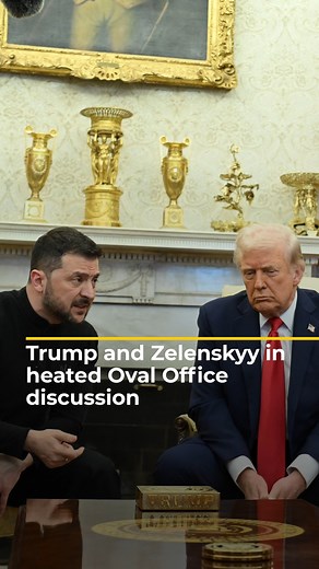 1.7M views · 20K reactions | US President Donald Trump and Ukrainian President Volodymyr Zelenskyy got into a heated discussion during their Oval Office meeting after Vice President JD Vance said the path to peace in Ukraine is to engage in diplomacy with Russia. | Al Jazeera English | Facebook