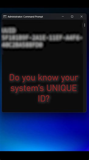 Check Your PC’s Unique ID in Seconds! #uuid #cmdtrick #windows #windows11 #techshorts