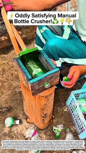 Oddly Satisfying Manual Bottle Crusher! ♻️💡
