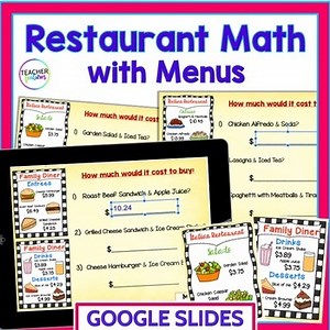 Restaurant Menu Math- Adding & Subtracting Decimals in Real Life Google Slides