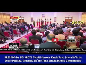 PRF2000-Dr.FG: Povu Maka Na'in ba Poder, Disolve PN Tuir Artigu 86 (f) PRF2000-Dr. FG: Povu Maka Na’in ba Poder Politiku; PRF2000-Dr. FG Deside Tuir KRDTL Artigu 86 (f) Disolve Parlamentu Nasional; Povu Vota Fila Fali Atu Haforsa Demokrasia no Hametin Estadu Direitu Demokratiku. Viva Timor-Leste! Hamutuk Defende KRDTL! Hamutuk Defende Estadu Direitu Demokratiku! Abaixu Furador KRDTL! | CNRT media center