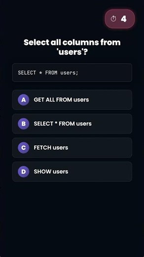 Select all columns from 'users'?? | SQL Select Quiz