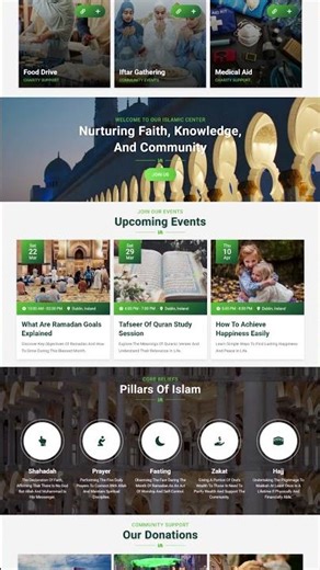 🕌 Islamic Center Website Template (React.js) | Scroll Demo ✨