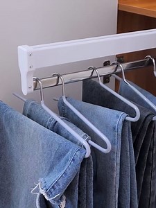 Pull-Out Clothes Hanger Rail for Wardrobe - White, 35cm/13.78