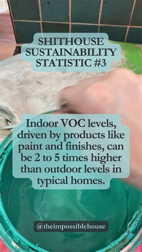 The Impossible House on Instagram: "Volatile Organic Compounds (VOCs) are chemicals that evaporate into the air from paint and coatings. Research shows indoor VOC concentrations can be 2–5× higher than outdoors, especially after decorating or renovations. Higher VOC levels are linked to headaches, irritation and breathing trouble. https://www.epa.gov/indoor-air-quality-iaq/volatile-organic-compounds-impact-indoor-air-quality DO THIS INSTEAD: --choose LOW-VOC recycled paint from @circlepaintsreus