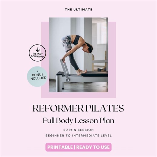 Reformer Pilates Lesson Plan: Full Body Beginner-intermediate (PDF Download) - Etsy