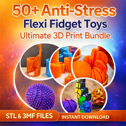 50  Flexi Twisty Fidget Toys STL Bundle | Articulated 3D Print Files (digital Download) - Etsy