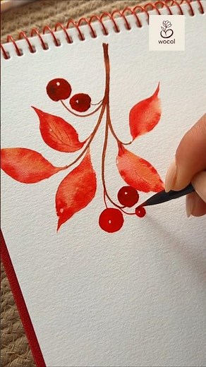 Easy leaves in watercolors, watercolor techniques, tutorial for beginners #wocol