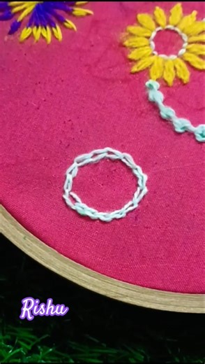 beautiful threads embroidery circle ⭕ design tutorial 😍🪡 #threadart #diynstitch #stitchboutique #sew