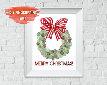 Christmas Fingerprint Wreath Craft for Kids, DIY Holiday Keepsake