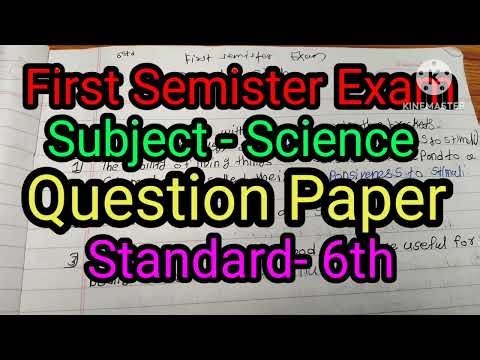 First Semister Exam | 6th Standard Science Question Paper | Class Six | Science | 6th Standard
