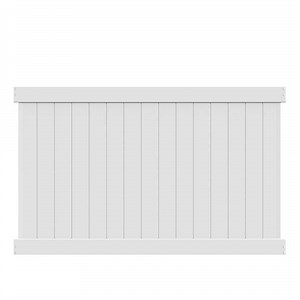 Barrette Outdoor Living Bryce 5 ft. H x 8 ft. W White Vinyl Fence Panel (Unassembled) 73014725