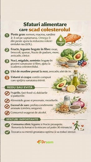 Sfaturi alimentare care scad colesterolul